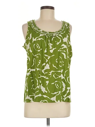 Pre-owned Lands' End Sleeveless Blouse In Green