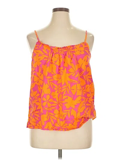 Pre-owned Lands' End Sleeveless Blouse In Orange