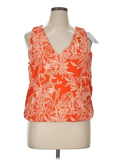 Pre-owned Lands' End Sleeveless Blouse In Orange