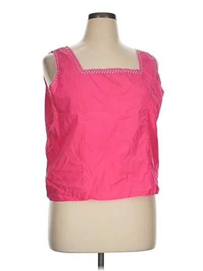 Pre-owned Lands' End Sleeveless Blouse In Pink