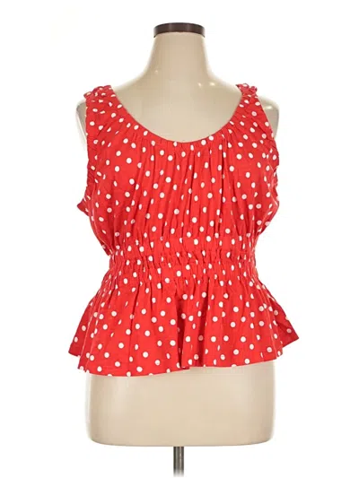 Pre-owned Lands' End Sleeveless Blouse In Red