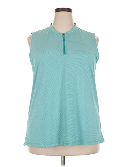 Pre-owned Lands' End Sleeveless Blouse In Teal