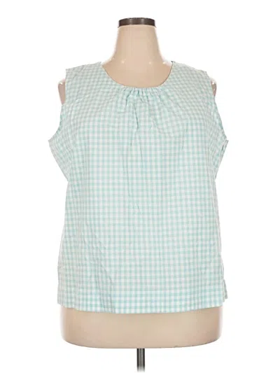 Pre-owned Lands' End Sleeveless Blouse In Teal