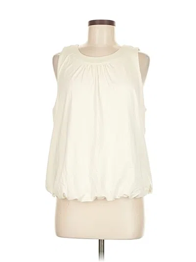 Pre-owned Lands' End Sleeveless Blouse In White