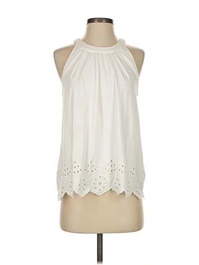Pre-owned Lands' End Sleeveless Blouse In White