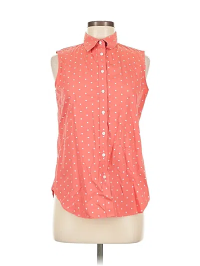 Pre-owned Lands' End Sleeveless Button Down Shirt In Orange