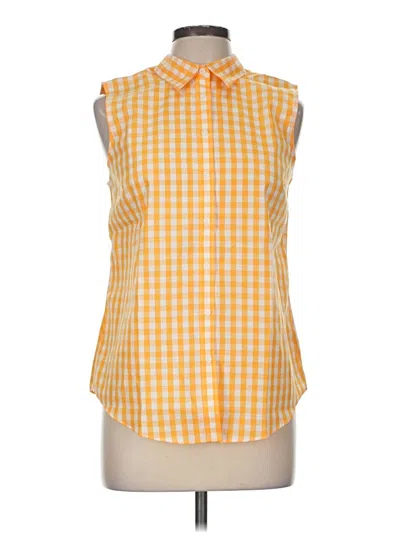 Pre-owned Lands' End Sleeveless Button Down Shirt In Orange