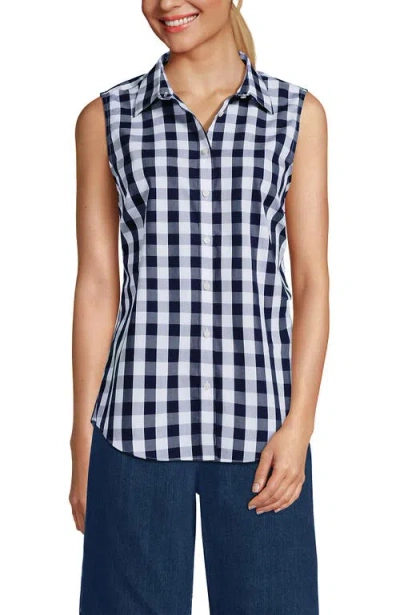 Lands' End Sleeveless No Iron Shirt In Multi
