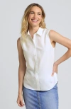 Lands' End Sleeveless No Iron Shirt In White