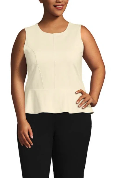 Lands' End Sleeveless Starfish Peplum Top In Neutral
