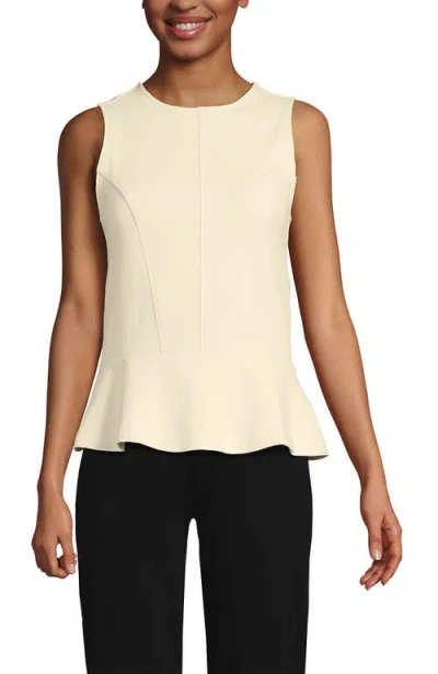 Lands' End Sleeveless Starfish Peplum Top In White