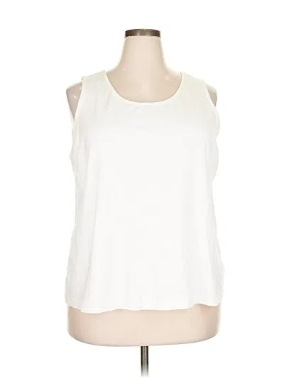 Pre-owned Lands' End Sleeveless T-shirt In White