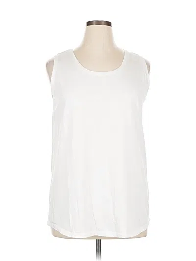 Pre-owned Lands' End Sleeveless T-shirt In White
