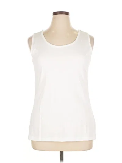 Pre-owned Lands' End Sleeveless T-shirt In White