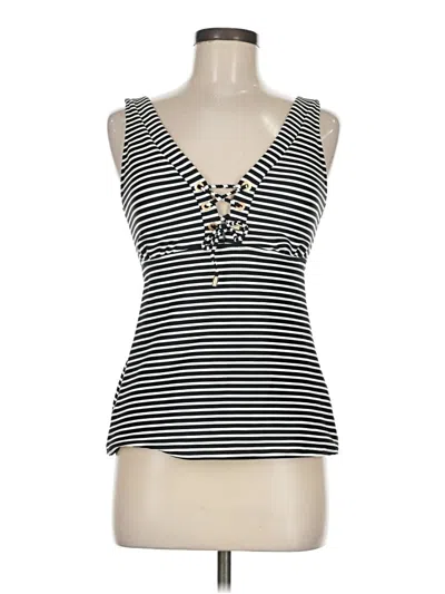 Pre-owned Lands' End Sleeveless Top Black Sweetheart Neckline Tops