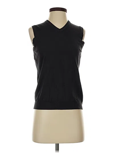 Pre-owned Lands' End Sleeveless Top Black V-neck Tops