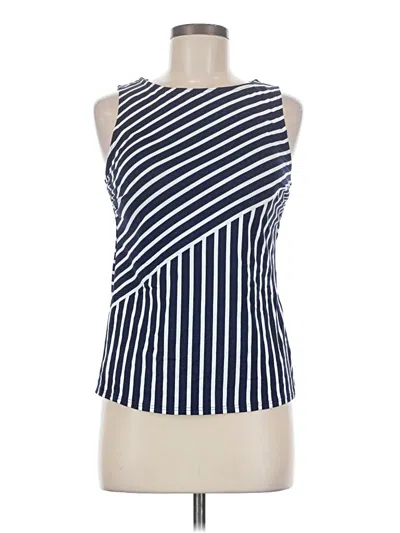 Pre-owned Lands' End Sleeveless Top Blue One Shoulder Neckline Tops