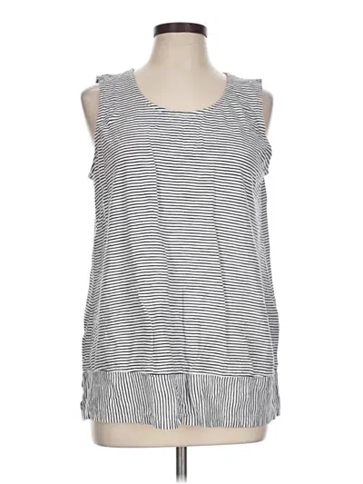 Pre-owned Lands' End Sleeveless Top Gray Scoop Neck Tops