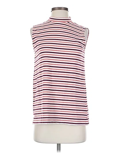 Pre-owned Lands' End Sleeveless Top Pink High Neck Tops