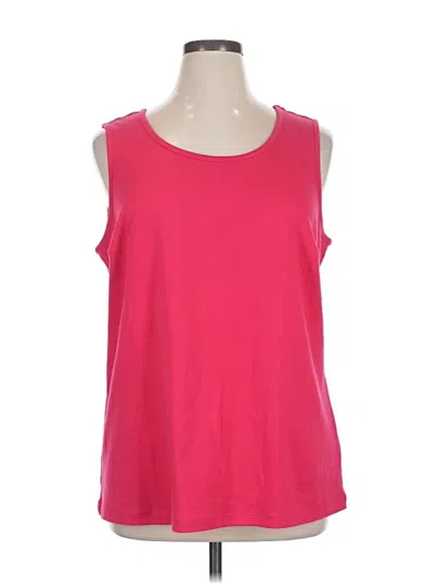 Pre-owned Lands' End Sleeveless Top Pink Scoop Neck Tops