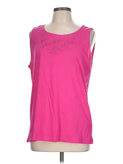 Pre-owned Lands' End Sleeveless Top Pink Scoop Neck Tops