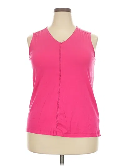 Pre-owned Lands' End Sleeveless Top Pink V-neck Tops