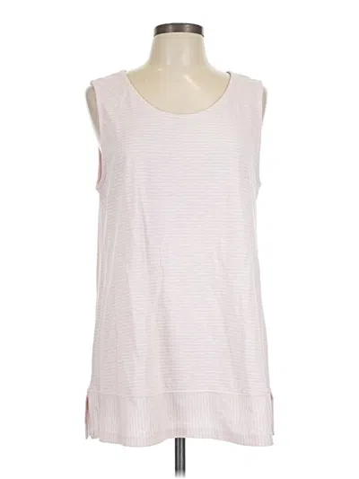 Pre-owned Lands' End Sleeveless Top White Scoop Neck Tops