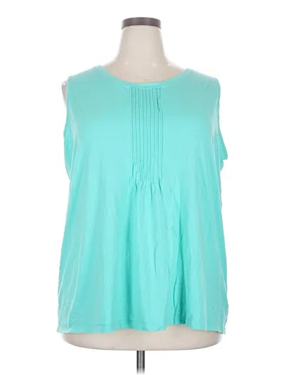 Pre-owned Lands' End Sleeveless T-shirt In Teal