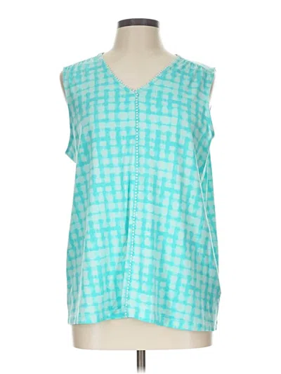 Pre-owned Lands' End Sleeveless T-shirt In Teal