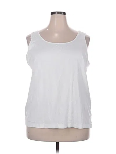 Pre-owned Lands' End Sleeveless T-shirt In White