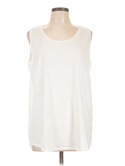 Pre-owned Lands' End Sleeveless T-shirt In White