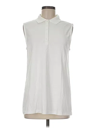 Pre-owned Lands' End Sleeveless T-shirt In White