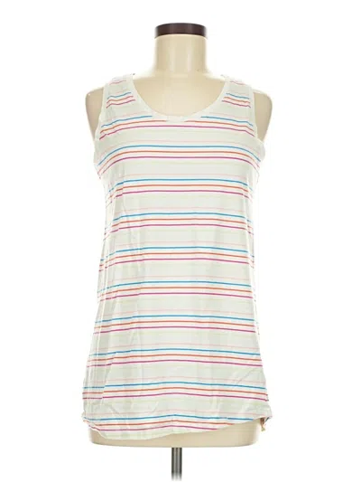 Pre-owned Lands' End Sleeveless T-shirt In White