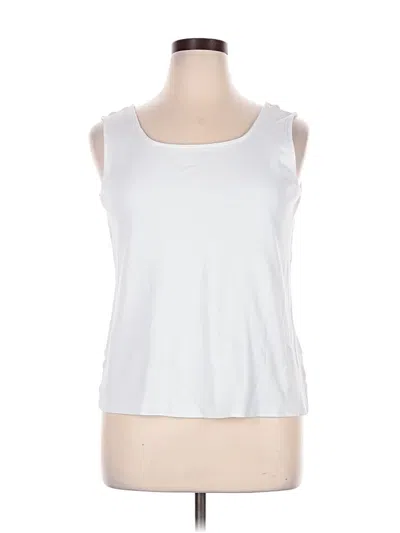 Pre-owned Lands' End Sleeveless T-shirt In White