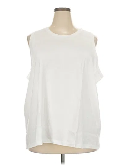 Pre-owned Lands' End Sleeveless T-shirt In White