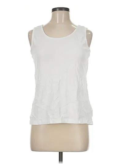 Pre-owned Lands' End Sleeveless T-shirt In White