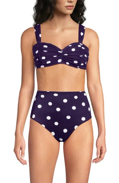 Lands' End Slender Lite Sweetheart Shirred Bikini Top In Blue