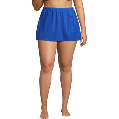 Lands' End Slender Separates Tummy Control Swim Skirt Swim Bottoms In Blue