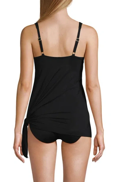 Lands' End Slender Suit Fauxkini One Piece Swimsuit In Black