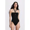 Lands' End Slender Suit Multi-way Bandeau High Leg One Piece Swimsuit
