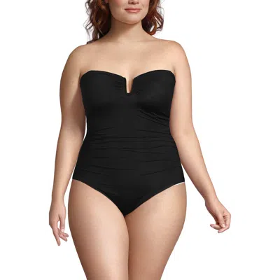 Lands' End Slender Suit Tummy Control U-wire Bandeau One Piece Swimsuit
