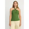 Lands' End Slender Twist Front Halter Top In Green