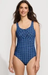 Lands' End Slendersuit Carmela One Piece Swimsuit In Blue