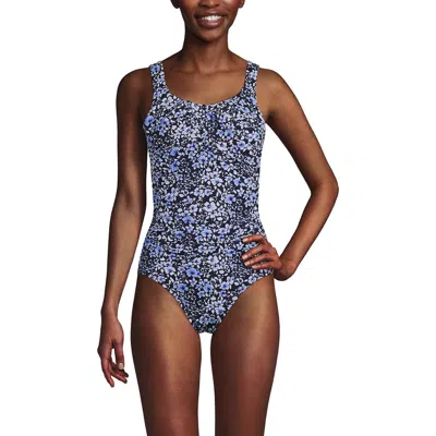 Lands' End Slendersuit Carmela One Piece Swimsuit In Blue