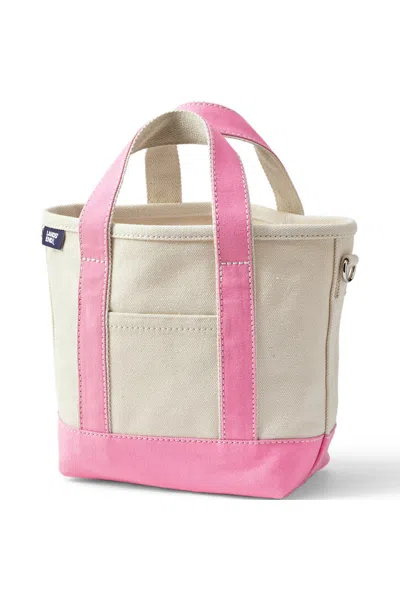 Lands' End Small 3 Pocket Open Top Canvas Tote Bag In Multi