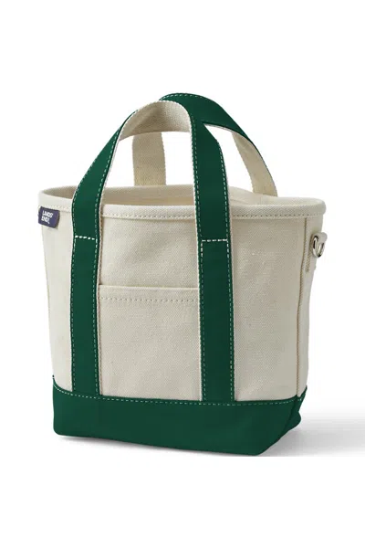 Lands' End Small 3 Pocket Open Top Canvas Tote Bag In Multi