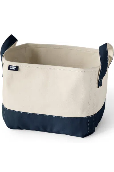 Lands' End Small Canvas Storage Tote In White