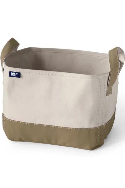 Lands' End Small Canvas Storage Tote In White