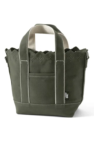 Lands' End Small Eyelet Canvas Open Top Tote In Green