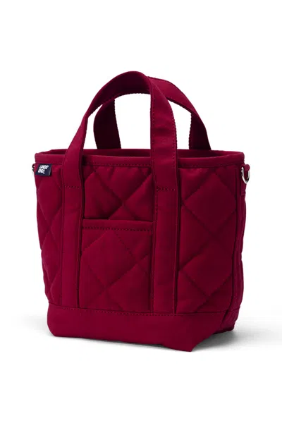 Lands' End Small Quilted Canvas Open Top Tote In Red